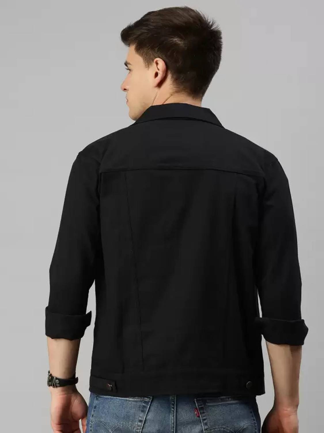 mevan Full Sleeve Solid Men Denim Jacket Blue - Image 2