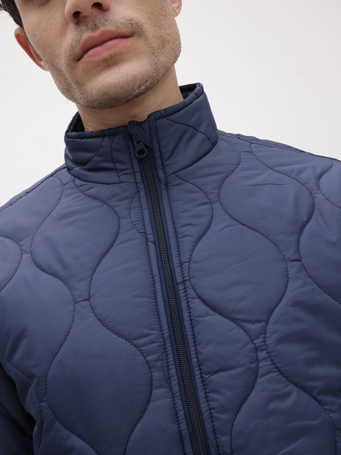 Image of Roadster Men Solid Quilted Jacket