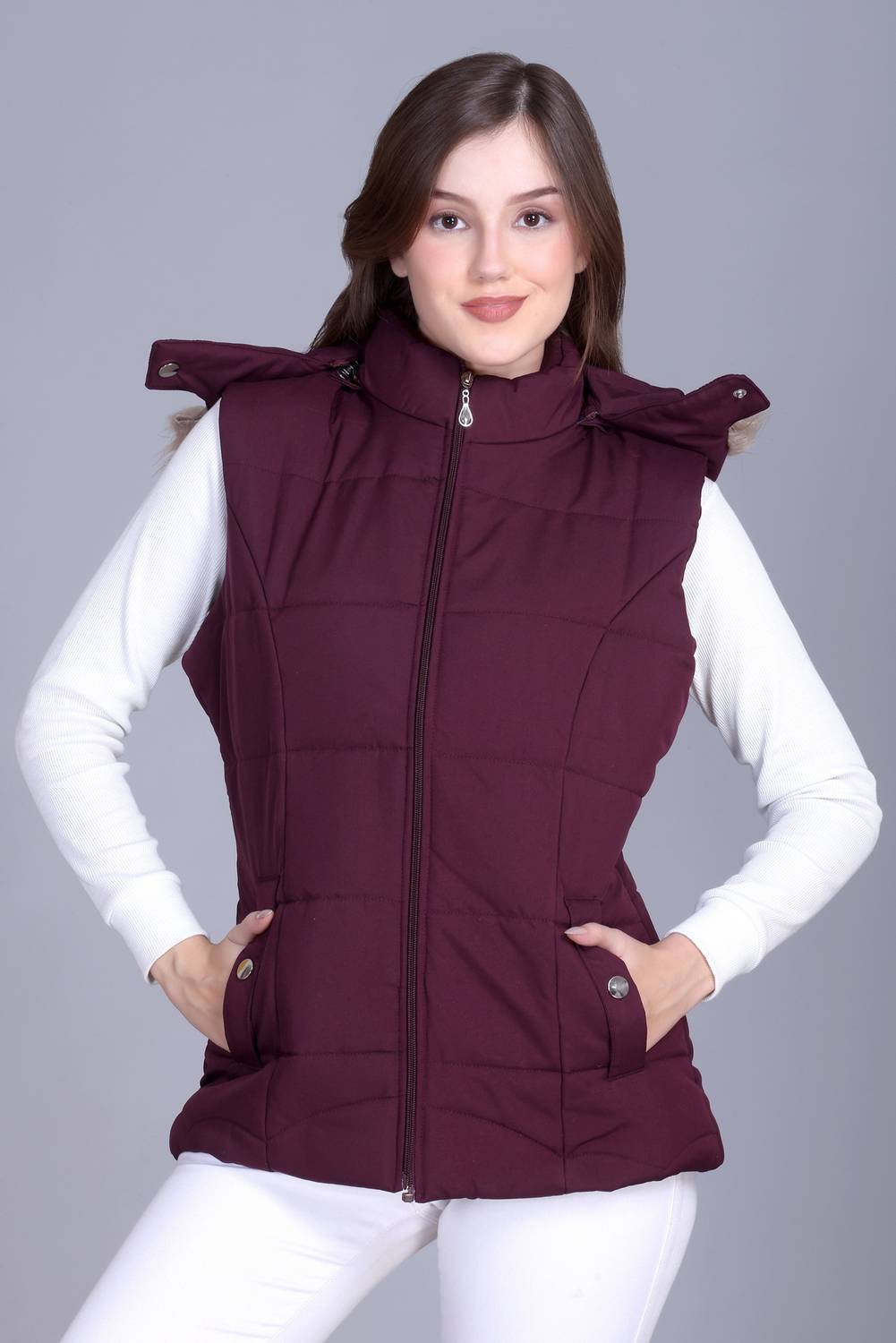 BARSTOW Sleeveless Solid Women Jacket