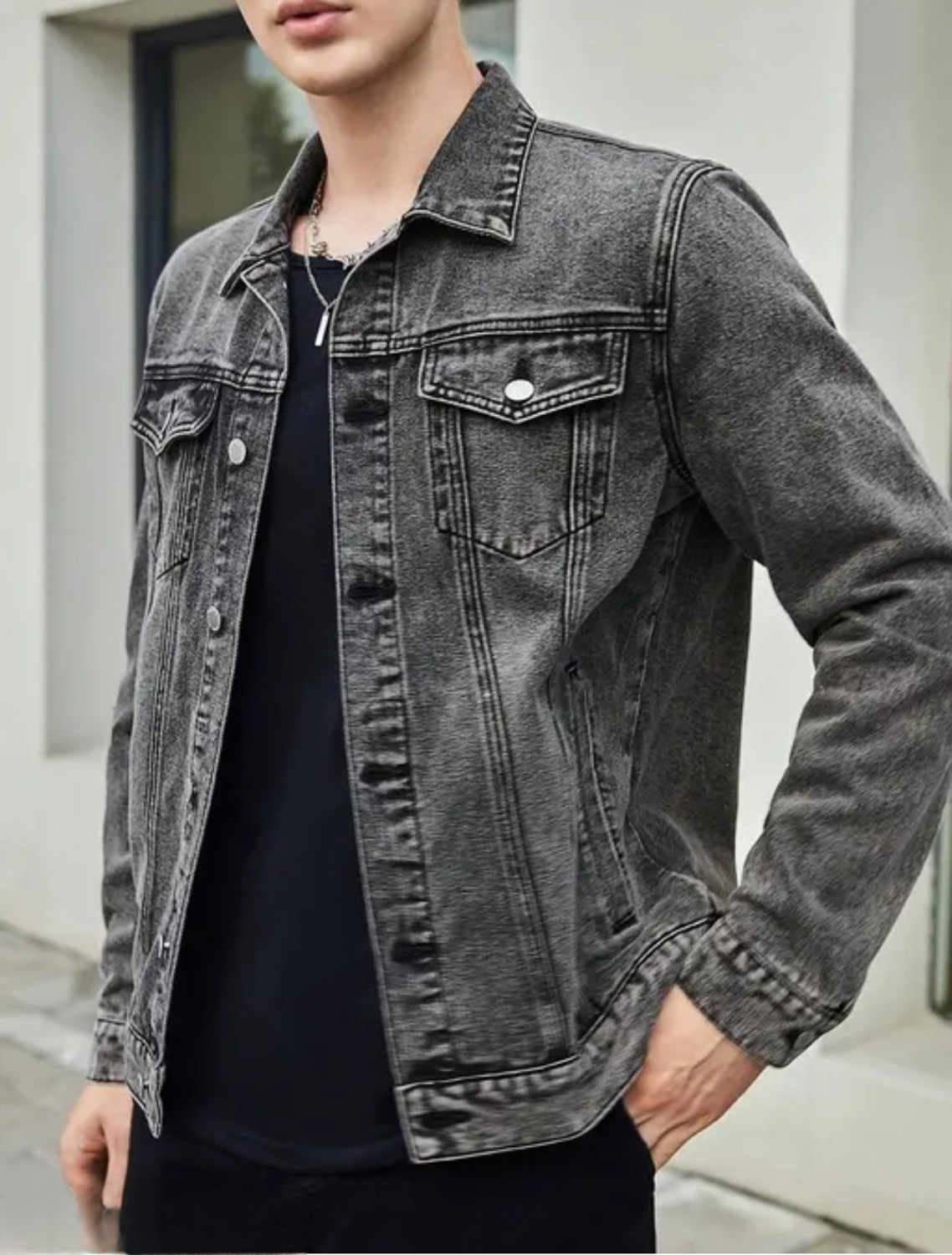 Image of ELECTROSTAR Full Sleeve Solid Men Denim Jacket