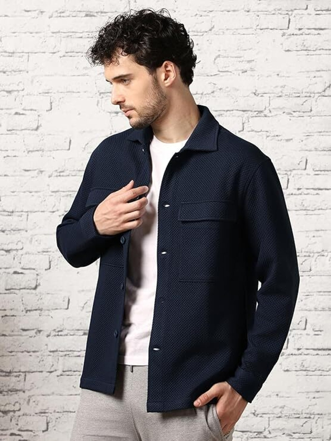 Image of NOBERO Full Sleeve Solid Men Jacket
