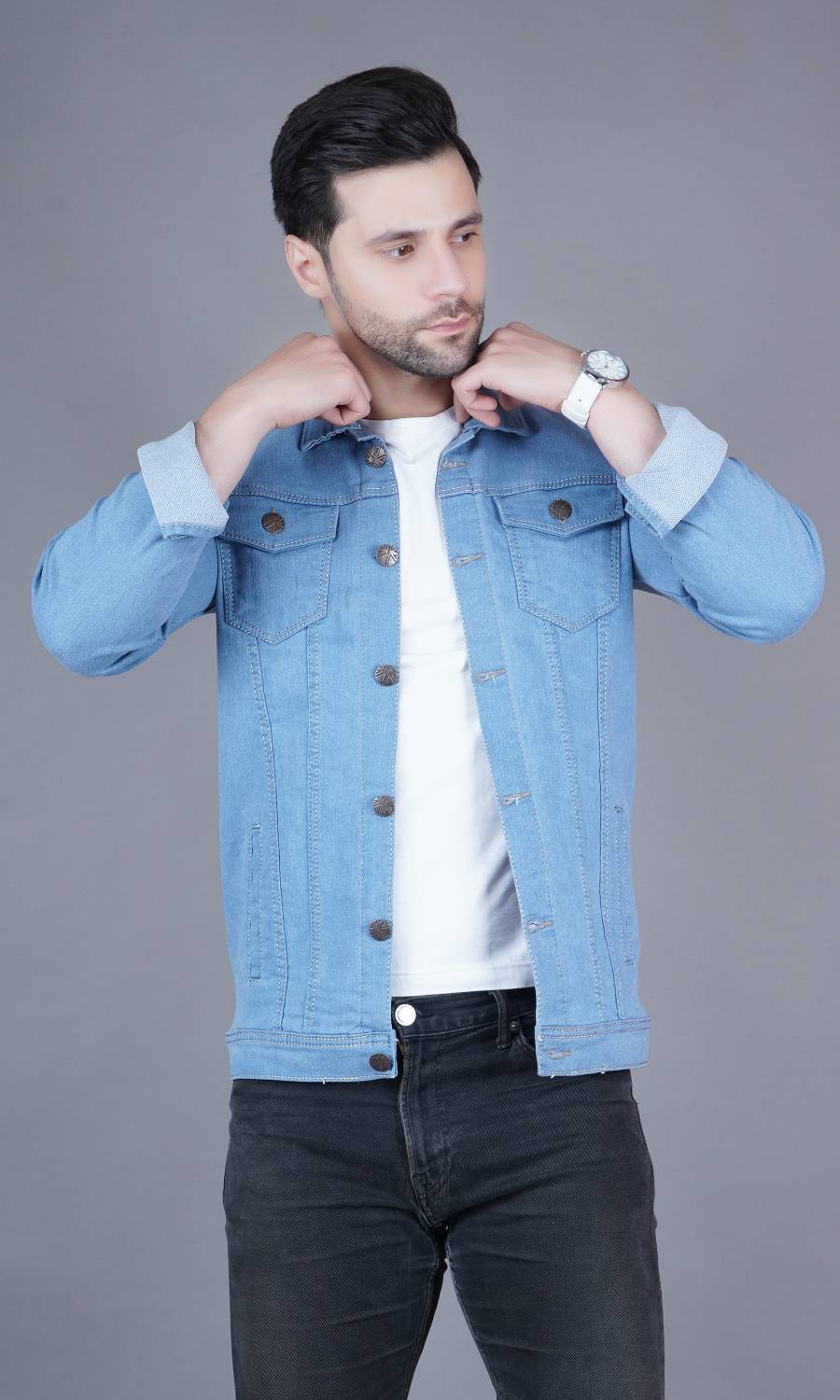 Moda Rapido Men's Solid Full Sleeve Denim Jacket - Image 4