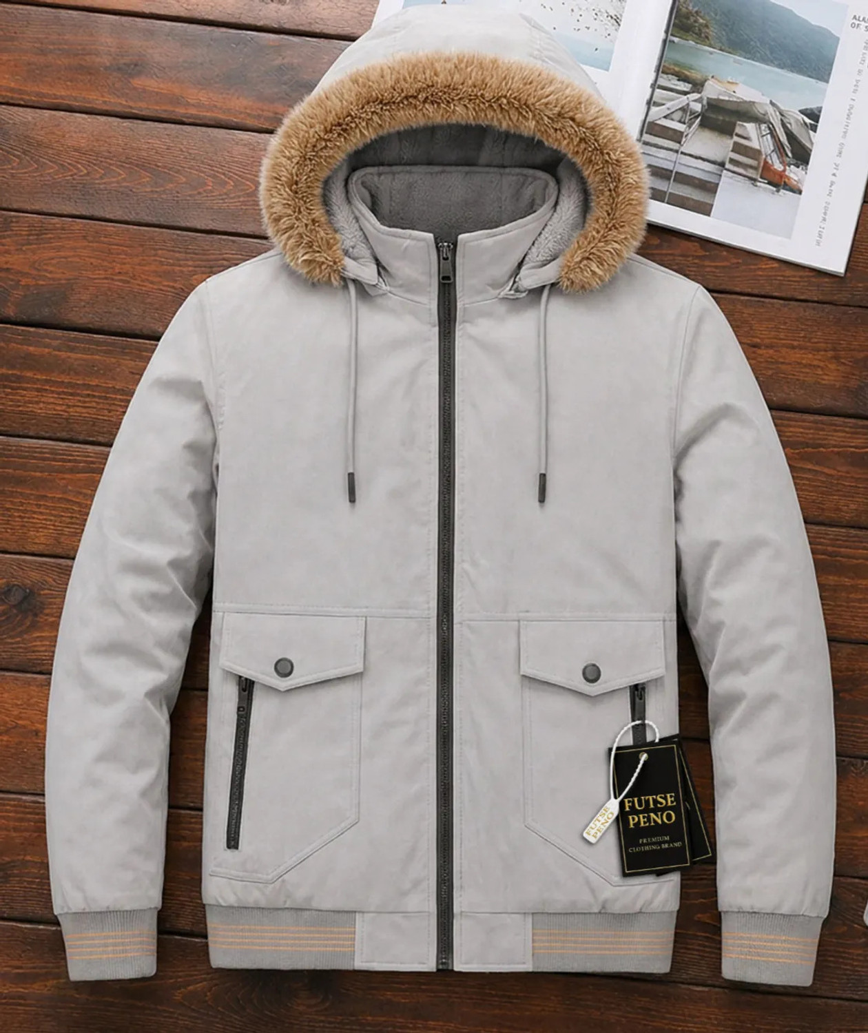 Image of FUTSE PENO Men Solid Casual Jacket