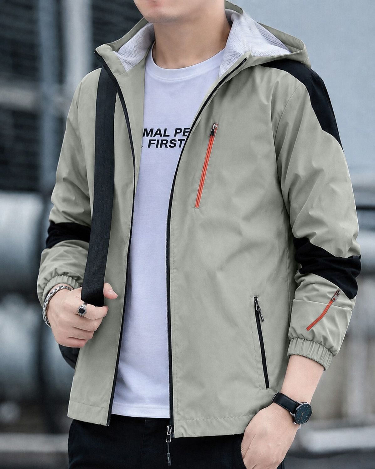 Image of Plus91 Full Sleeve Colorblock Men Jacket