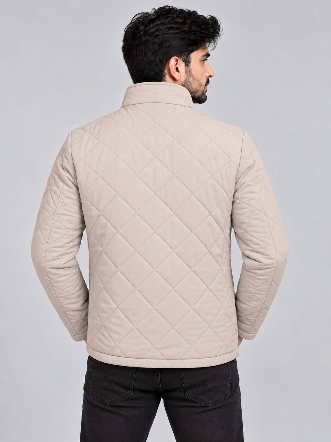Image of Prink Men Checkered Quilted Jacket