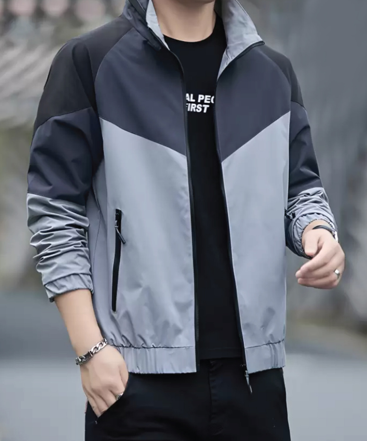 Image of QUIN FLETCHER Full Sleeve Colorblock Men Jacket