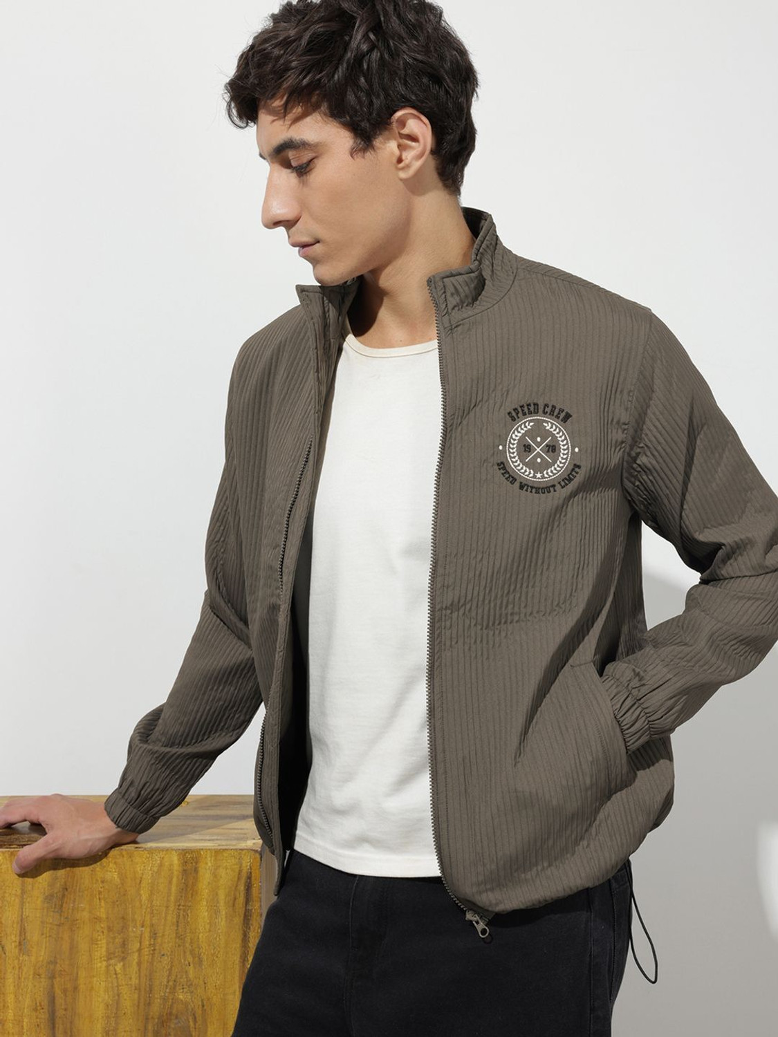 Image of Roadster Full Sleeve Striped Men Jacket