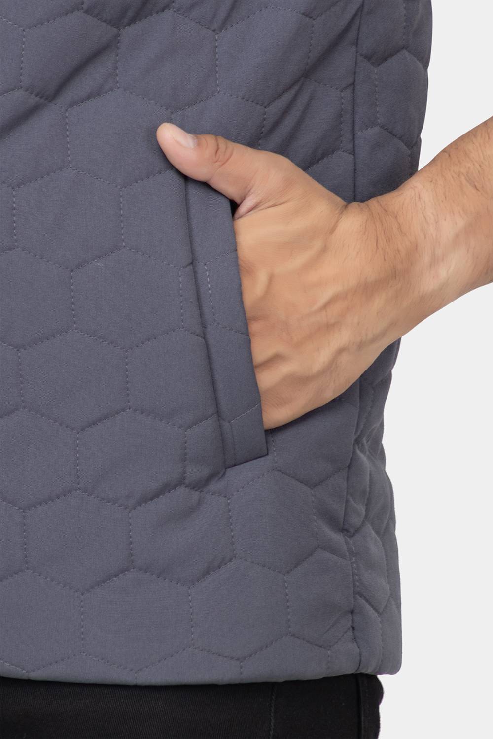 STYLOPLEX Men's Sleeveless Self Design Jacket - Image 5