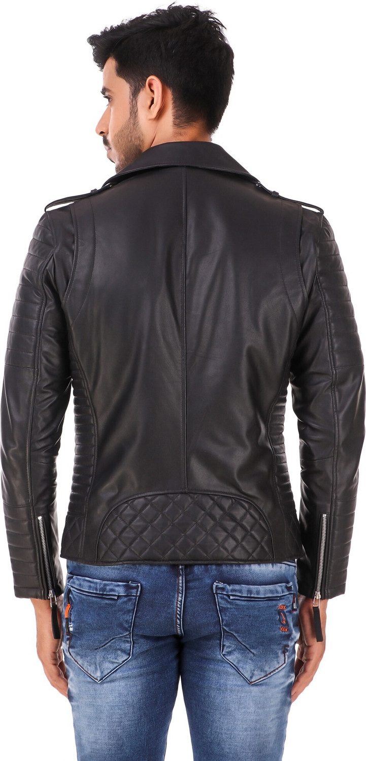 Image of Leather Retail Full Sleeve Solid Men Jacket