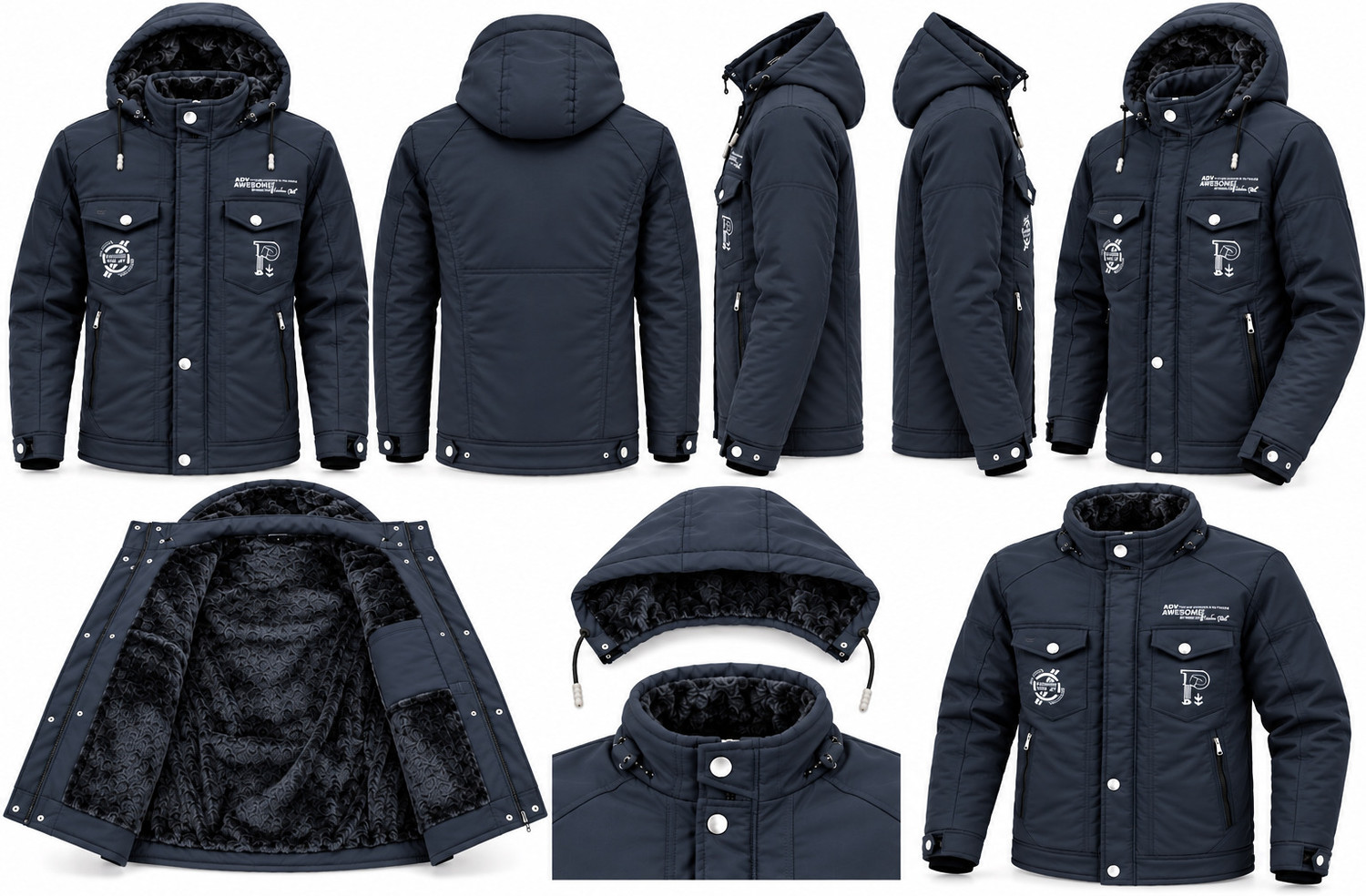 Image of Estixx Men Self Design Parka Jacket