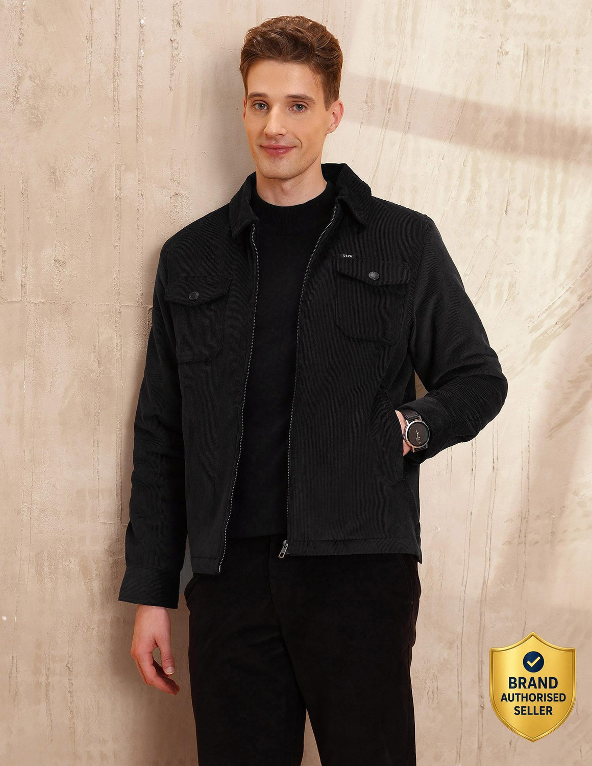 Image of U.S. Polo Assn. Denim Co. Full Sleeve Solid Men Jacket