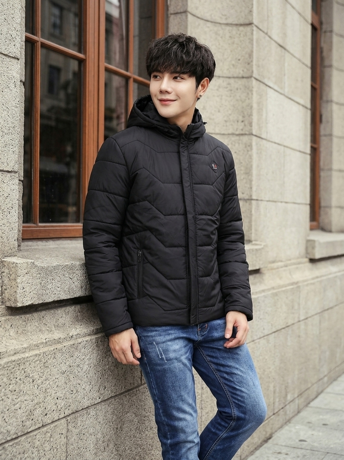 Image of Christy World Men Solid Casual Jacket