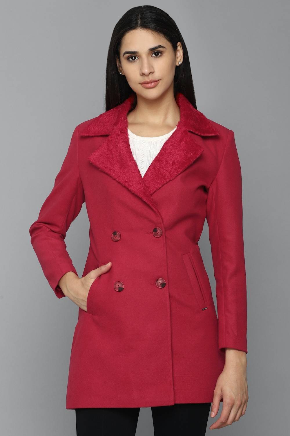 Allen Solly 100% Cotton Solid Coat