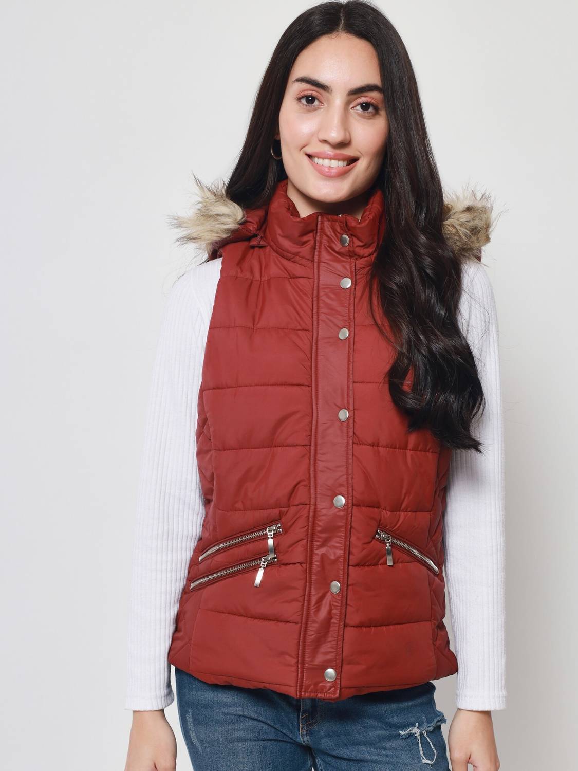 BEATNIK Sleeveless Solid Women Jacket
