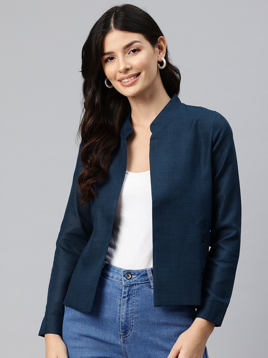 Image of Cottinfab Full Sleeve Solid Women Jacket