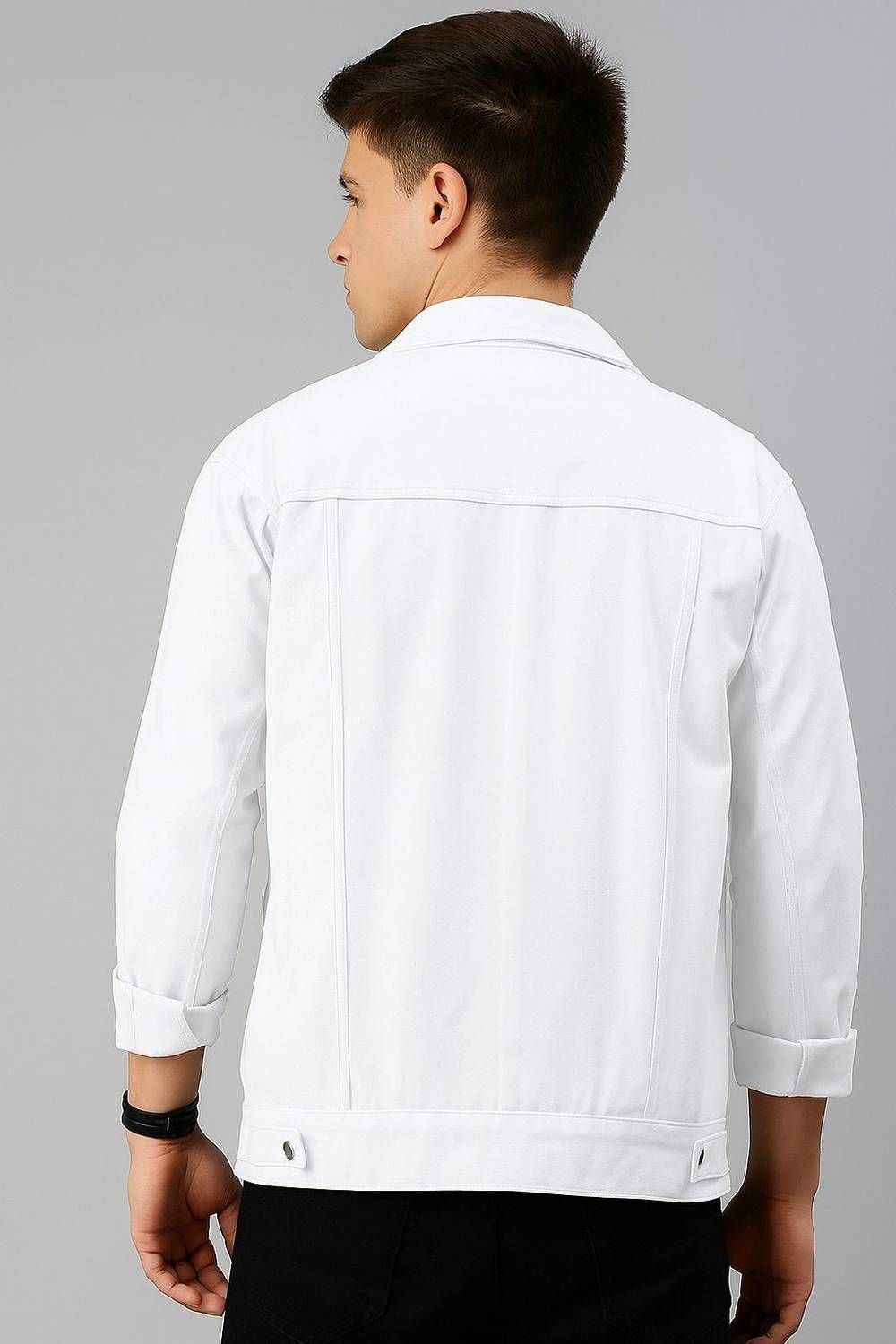 Men Solid Denim Jacket - Image 2