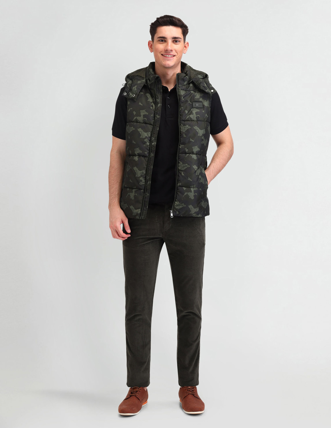 Image of U.S. Polo Assn. Denim Co. Half Sleeve Printed Men Jacket