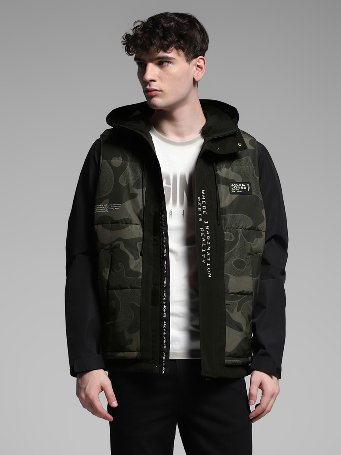 Image of JACK & JONES Full Sleeve Camouflage Men Jacket