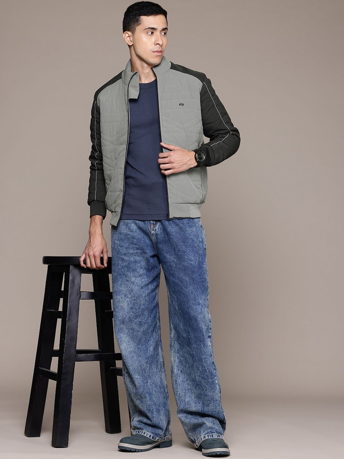 Image of Roadster Full Sleeve Solid Men Padded Jacket