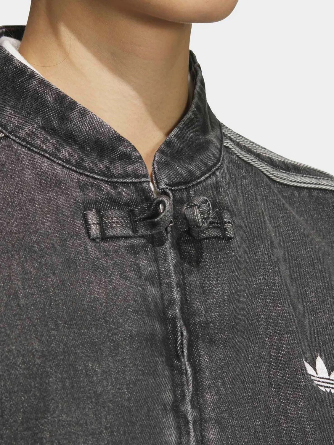 Image of uibok Full Sleeve Washed Women Denim Jacket