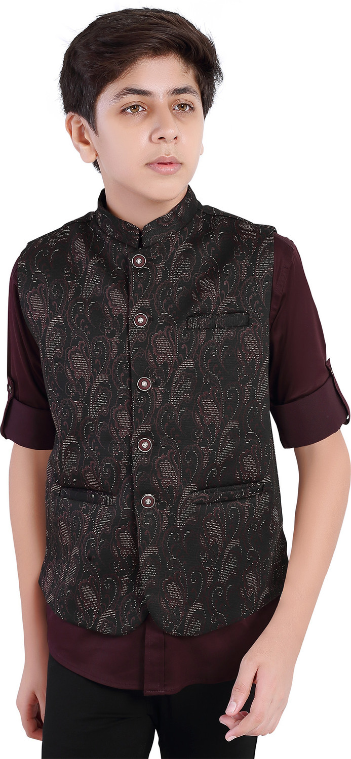 Image of Charchit Sleeveless Printed Boys Jacket