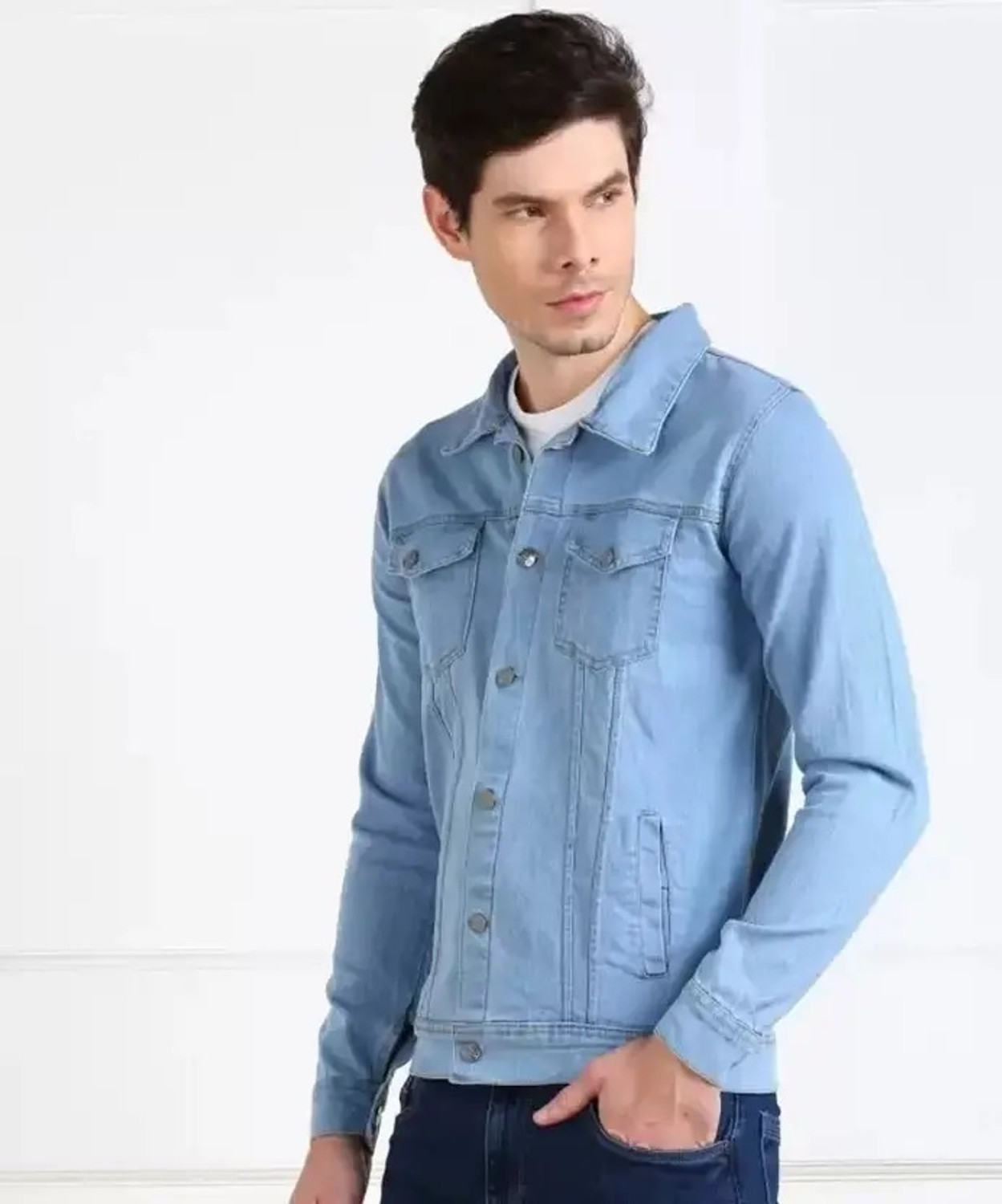 Image of DAK Full Sleeve Solid Men Denim Jacket