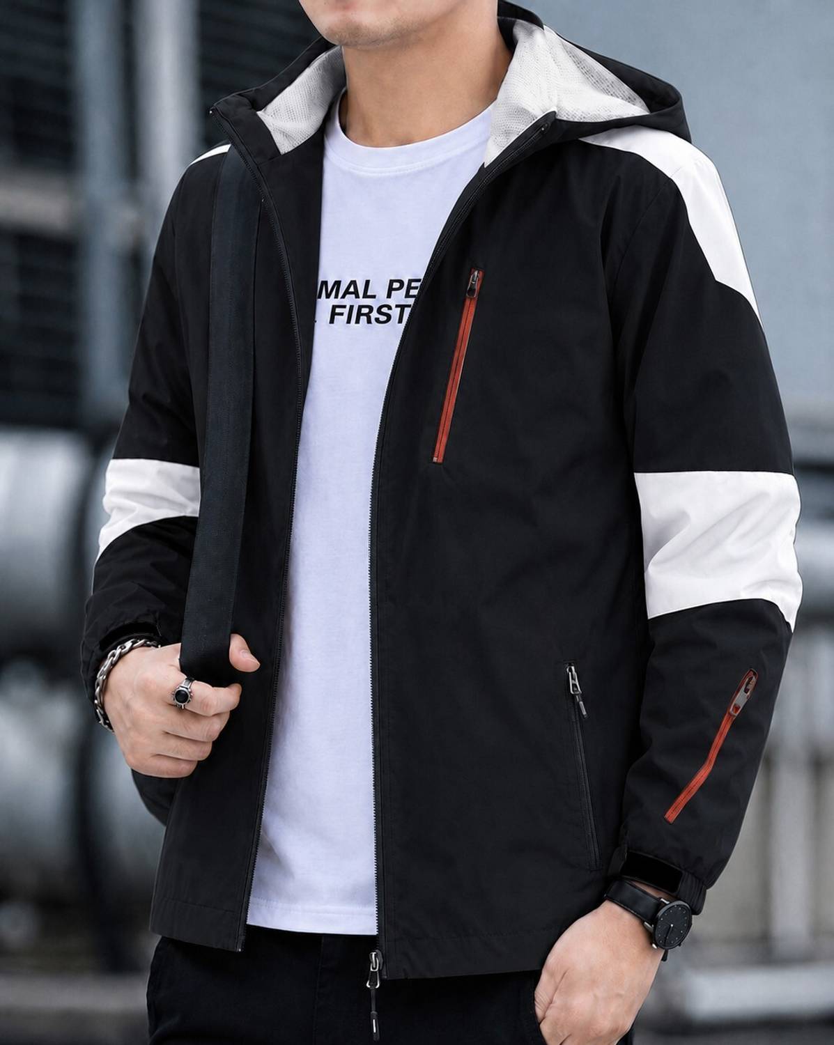 Plus91 Men Colorblock Casual Jacket - Image 1
