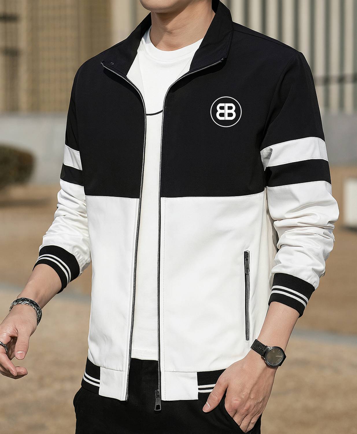 SWITCH ZIP JACKET M ブラック/グレー/ホワイト MOTREX Full Sleeve Applique Men Jacket - Buy MOTREX Full Sleeve