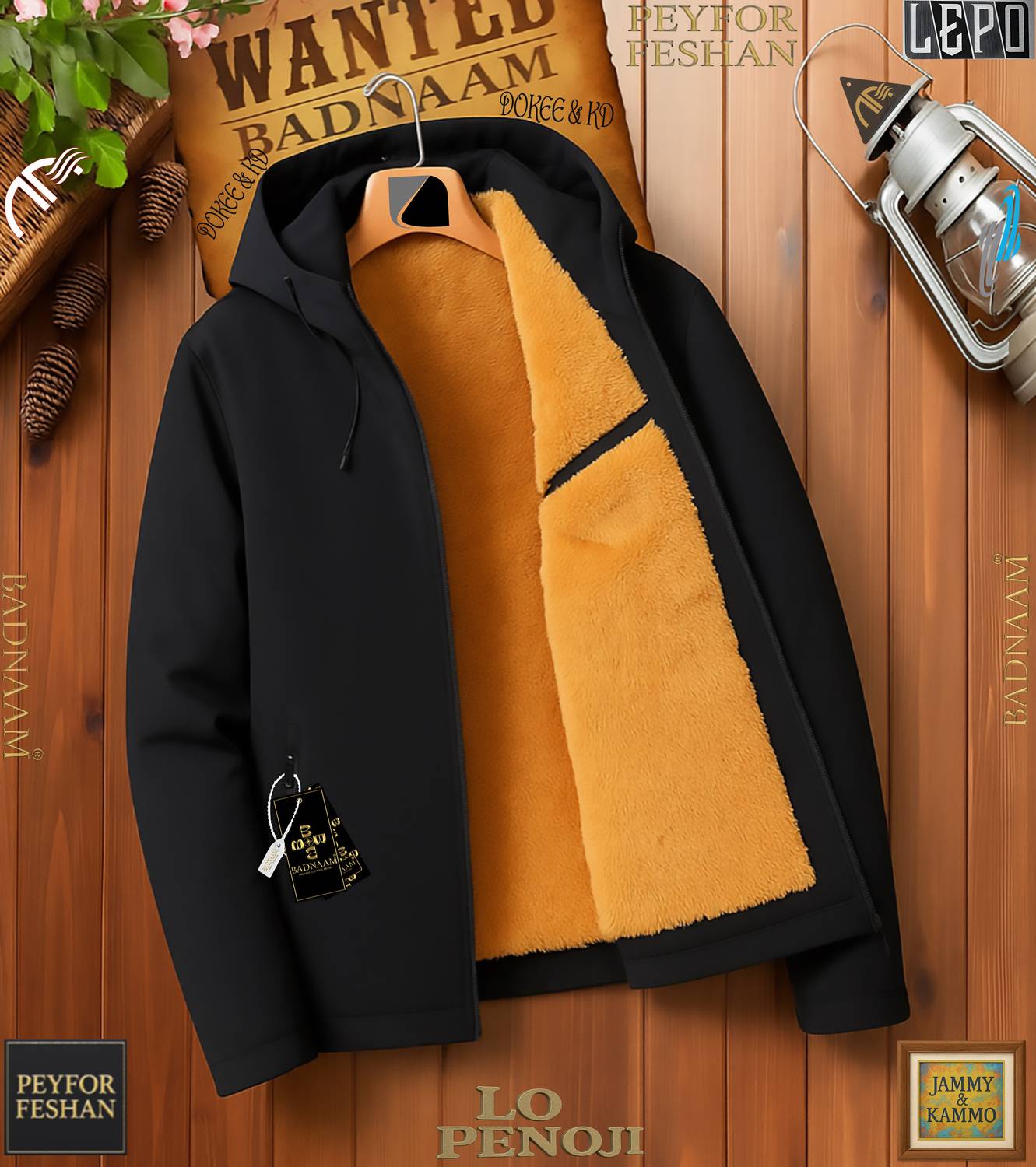 Badnaam Full Sleeve Solid Men & Women Jacket