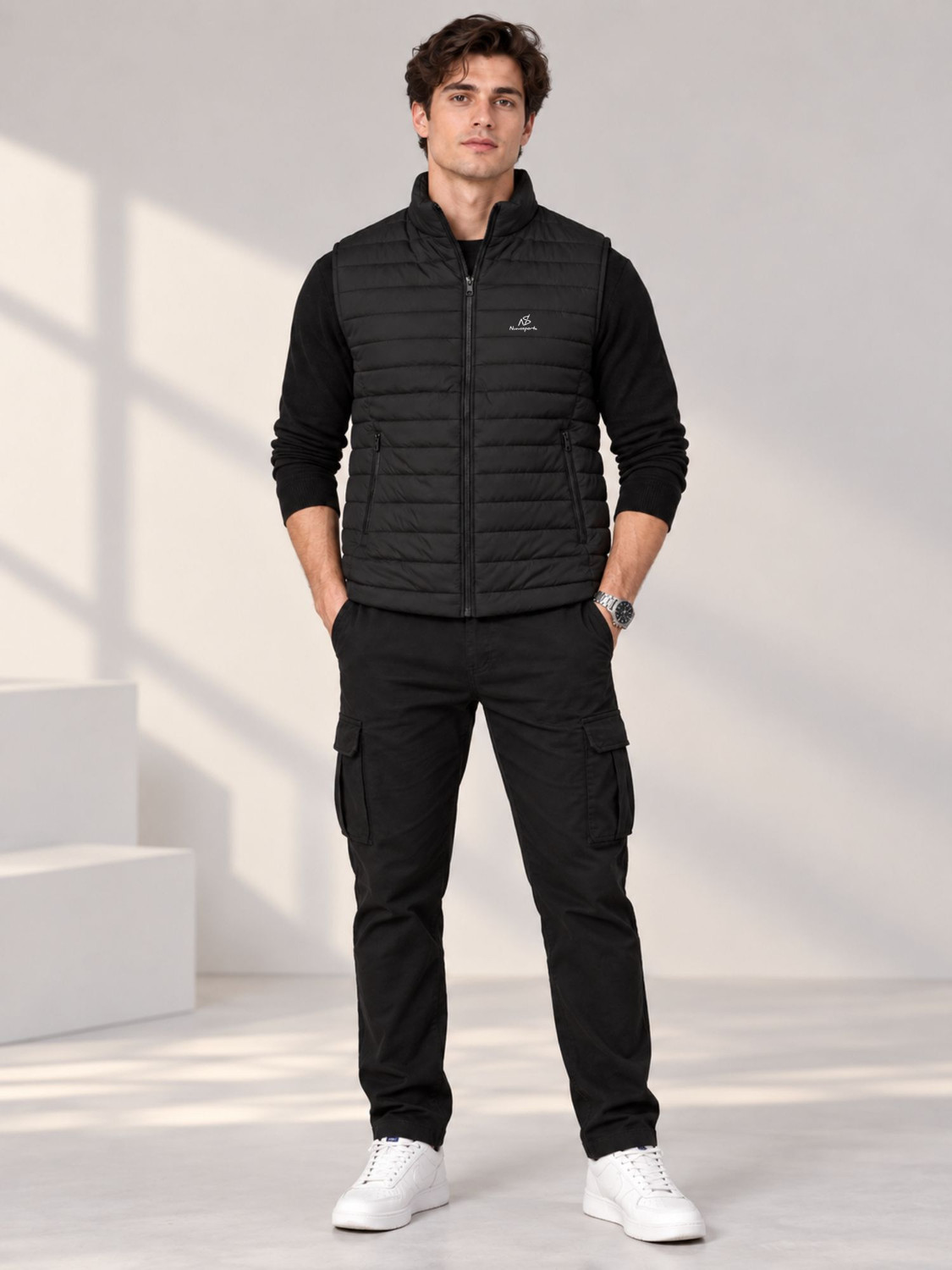 Image of NUEVOSPORTA Men Solid Puffer Jacket
