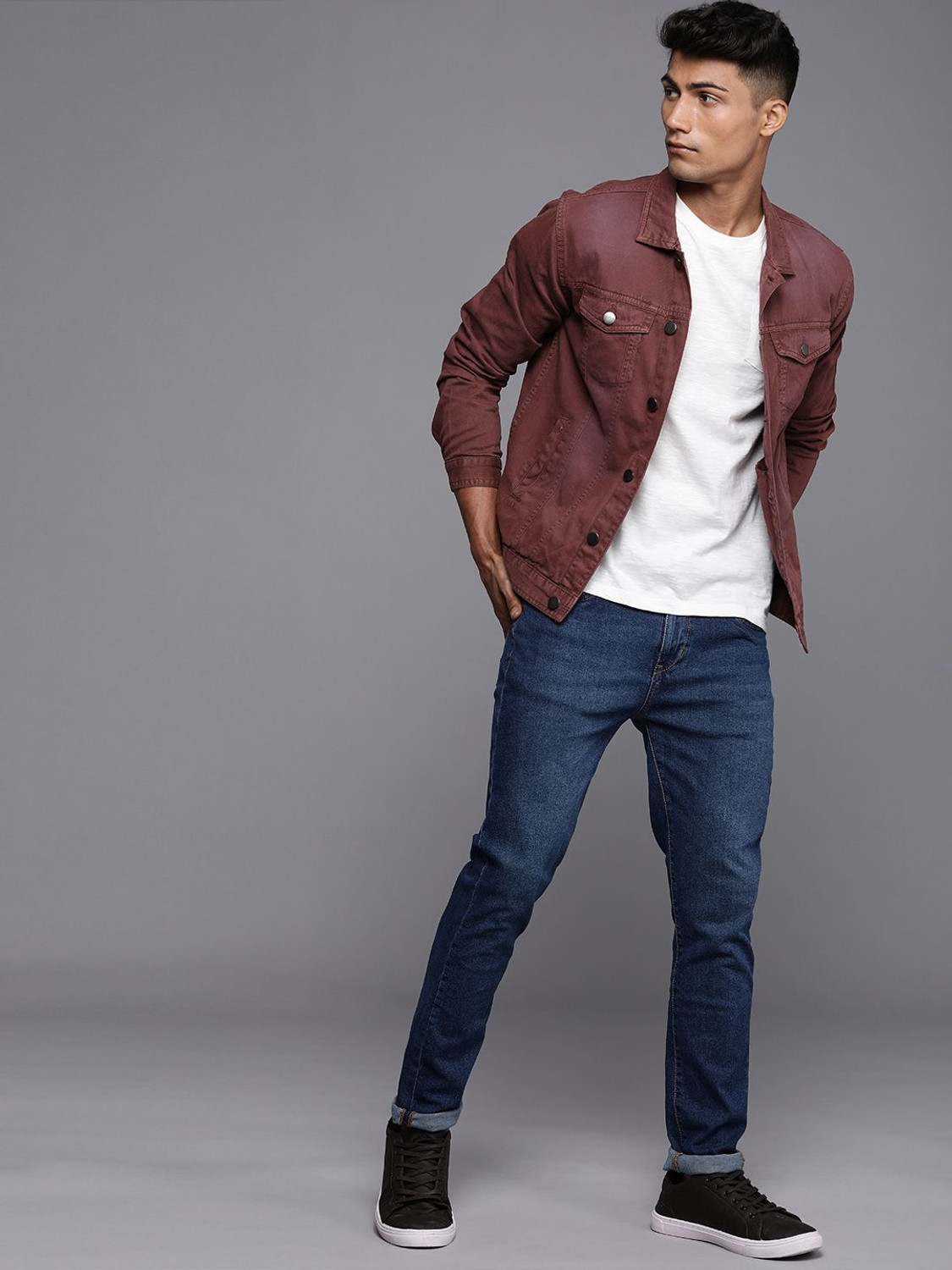 Image of WROGN Men Solid Casual Jacket