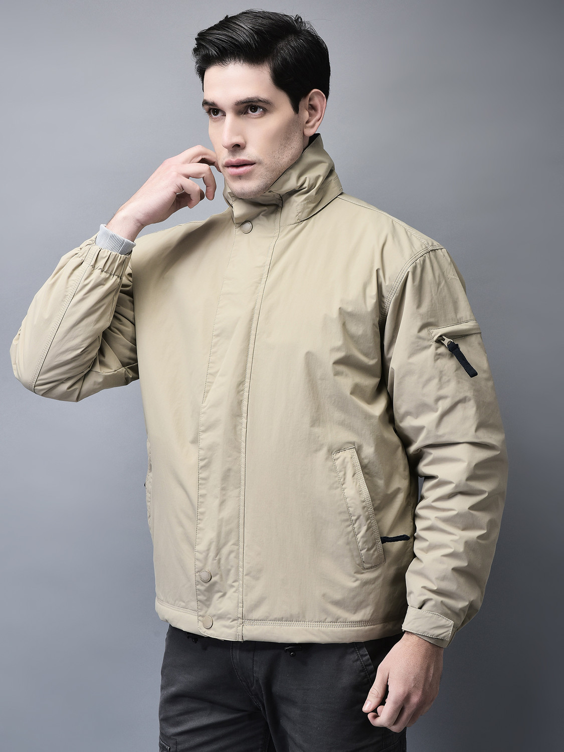 Image of WOODLAND Full Sleeve Solid Men Jacket