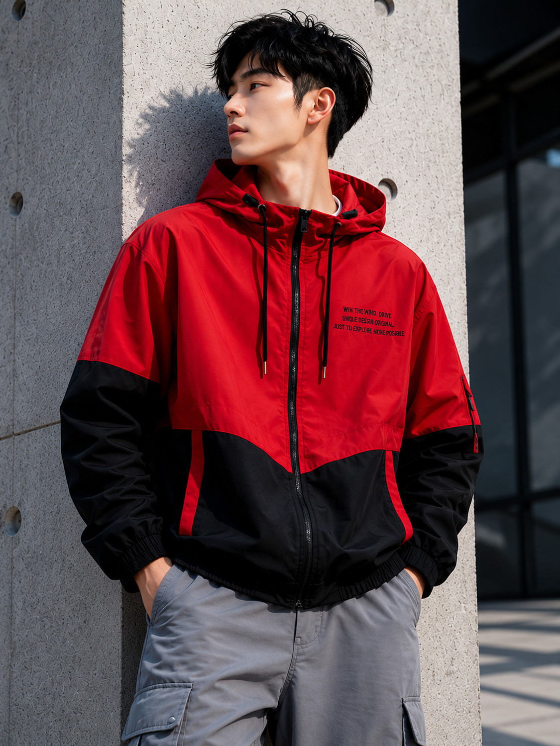 Image of Five Doggies Full Sleeve Colorblock Men Jacket