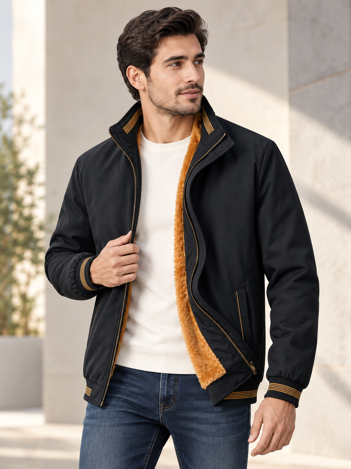 Image of Caraba Jacket For Mens Full Sleeve Solid Men Jacket