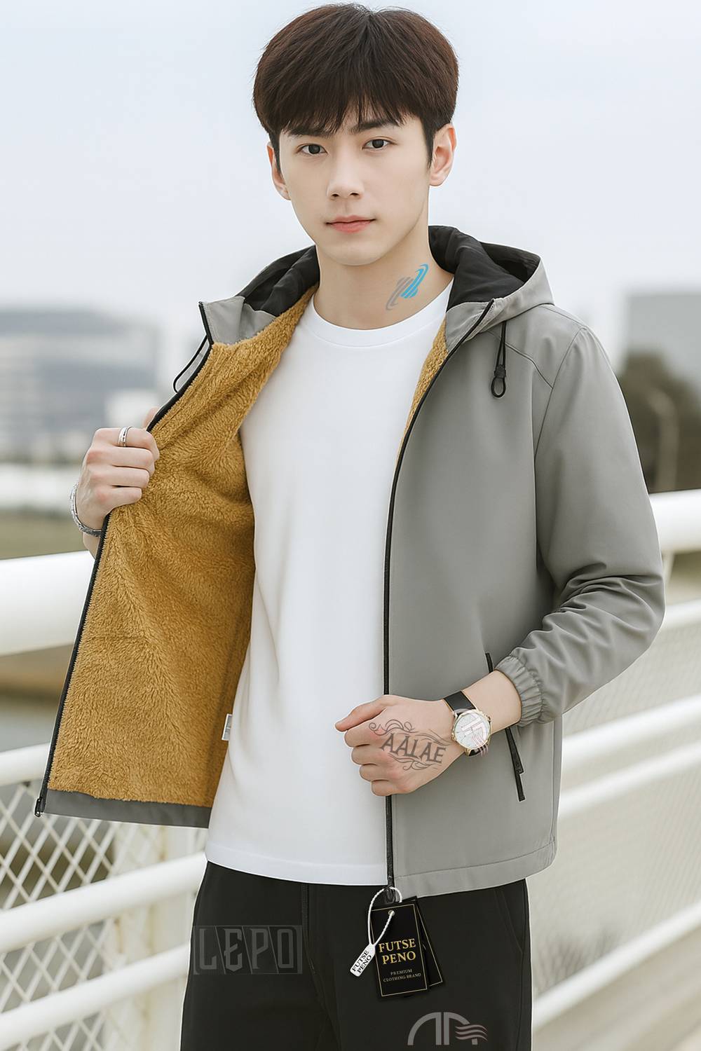 FUTSE Men's Solid Full Sleeve Jacket - Image 1