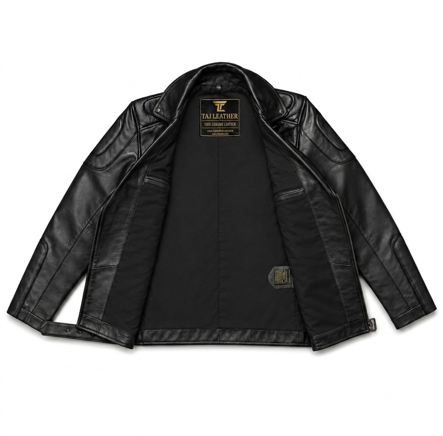 Image of TAJLEATHER Men Solid Biker /Riding Jacket