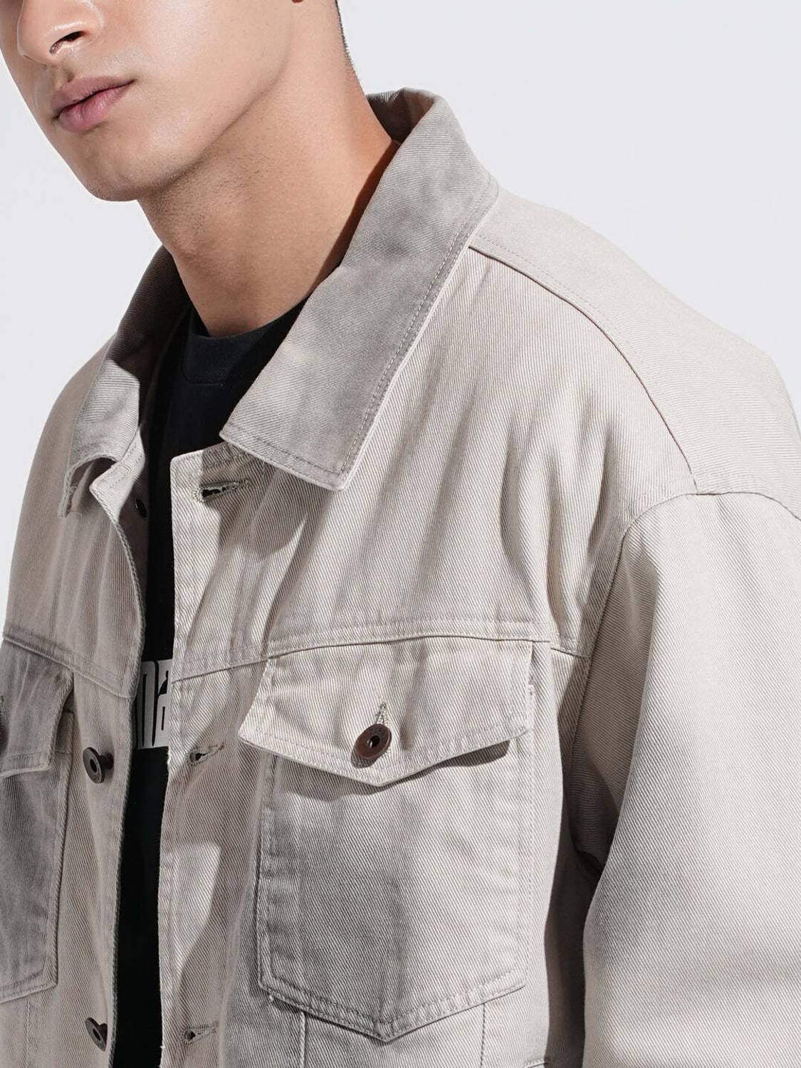 Men Dyed/Ombre Denim Jacket - Image 4
