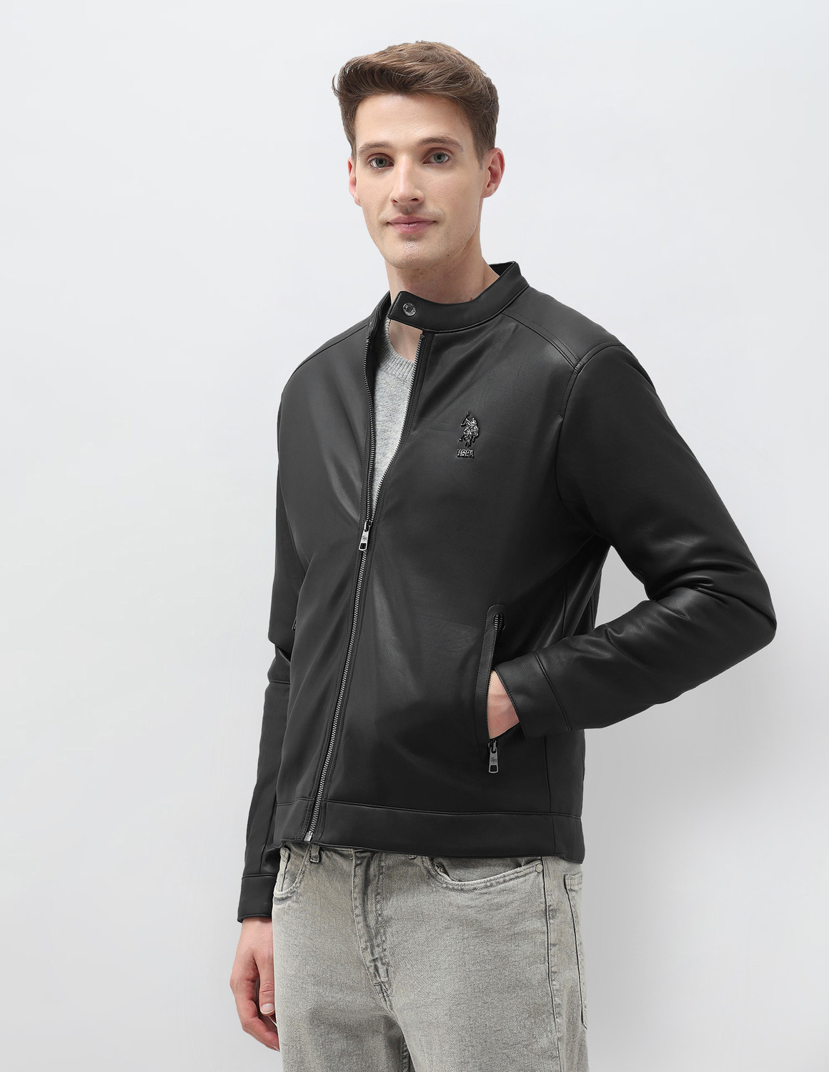 Image of U.S. Polo Assn. Denim Co. Full Sleeve Solid Men Jacket