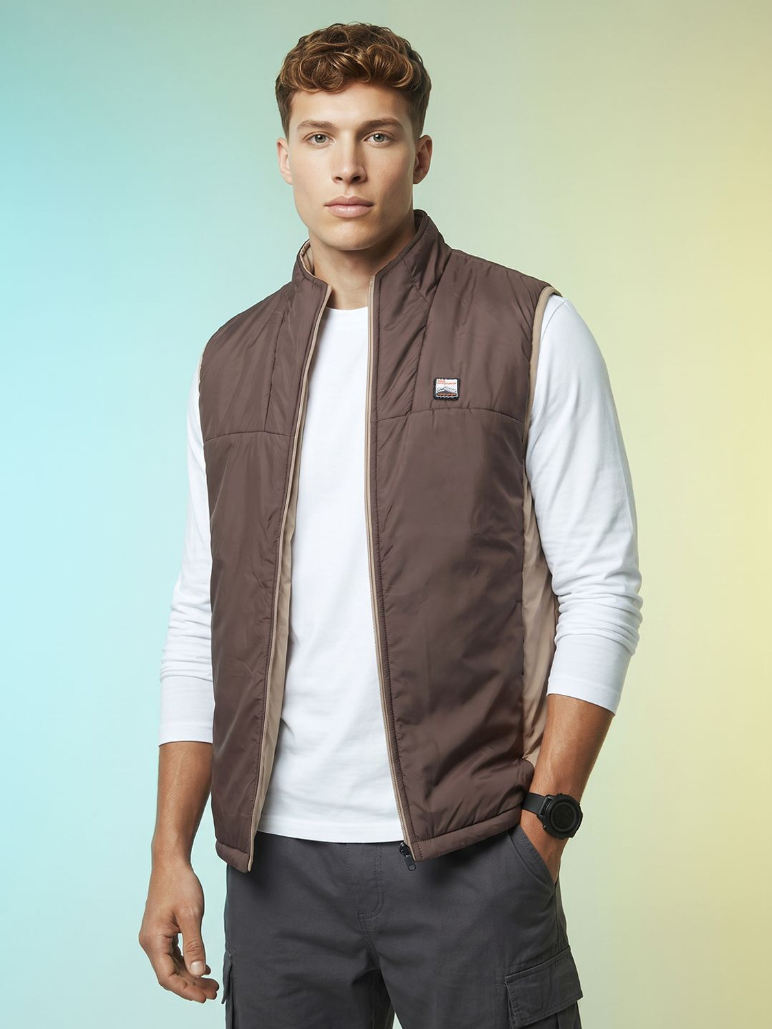 Image of HRX by Hrithik Roshan Men Colorblock Puffer Jacket