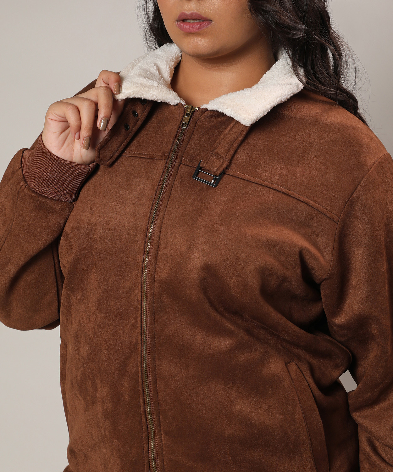 Image of Instafab Plus Full Sleeve Solid Women Jacket