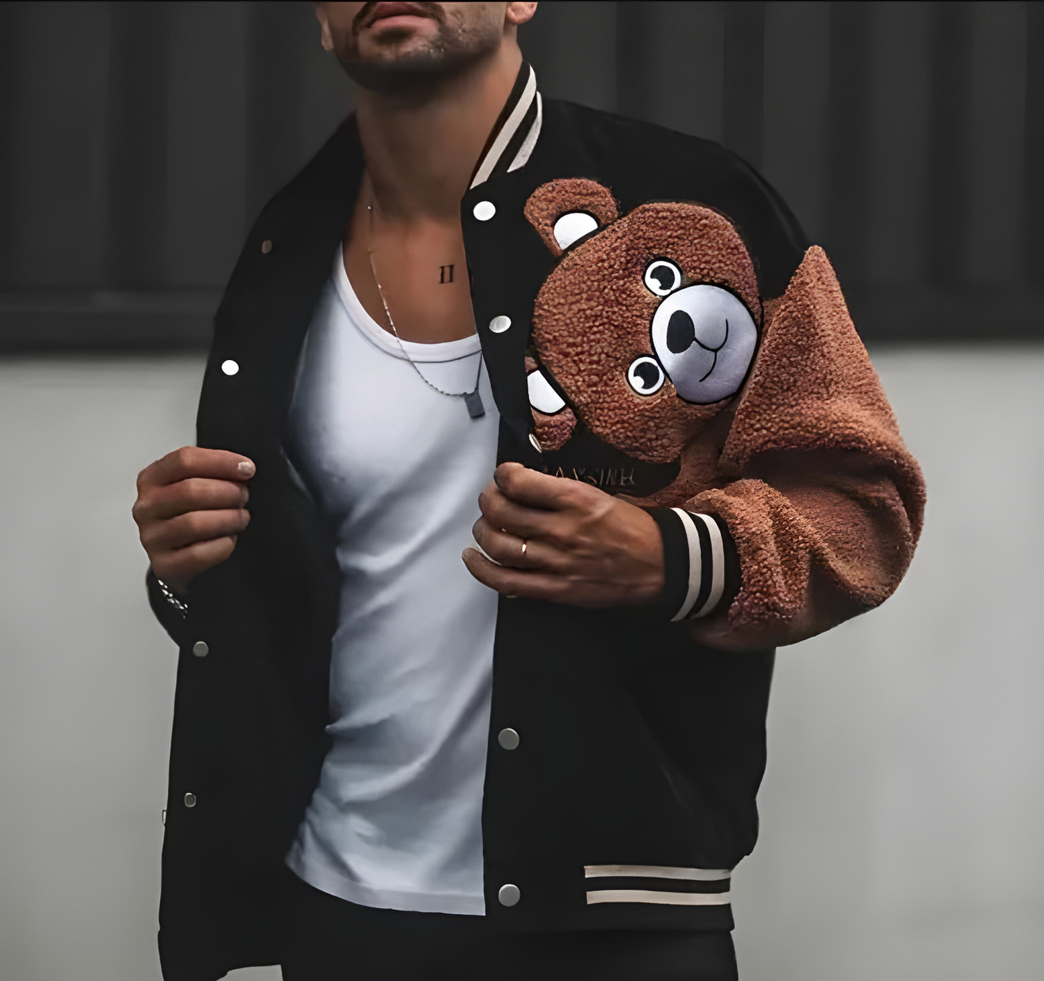 Image of LITTLE COST Full Sleeve Applique Men Jacket