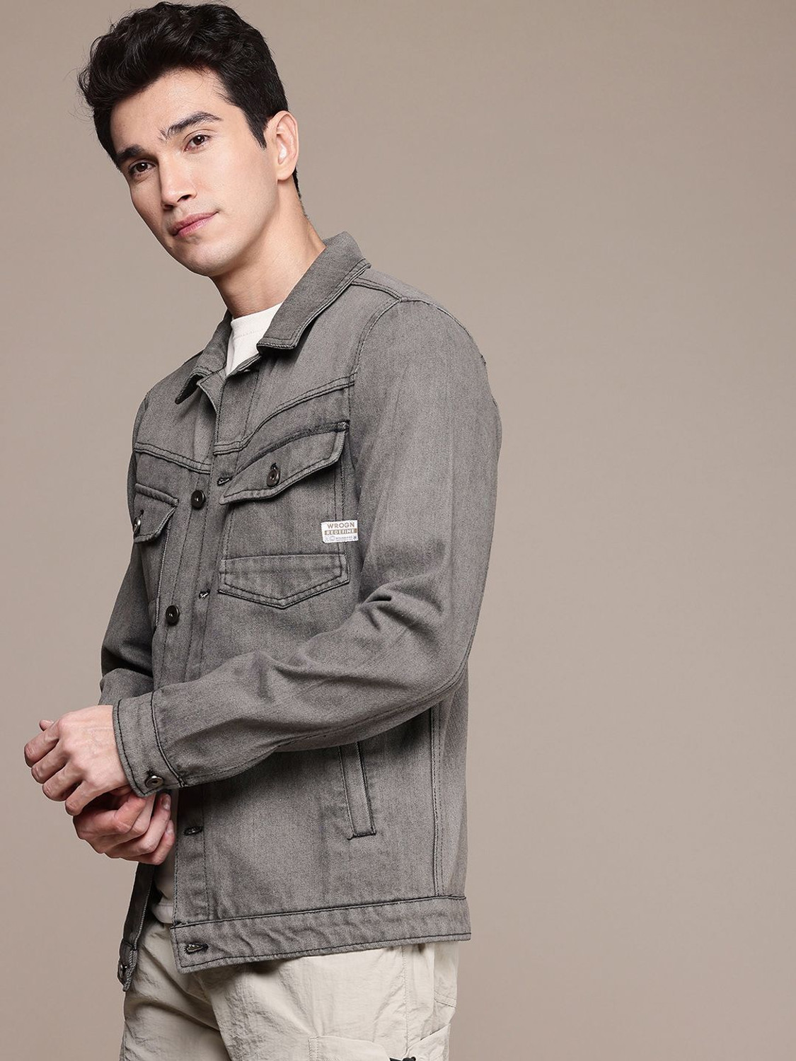 Image of WROGN Full Sleeve Solid Men Jacket