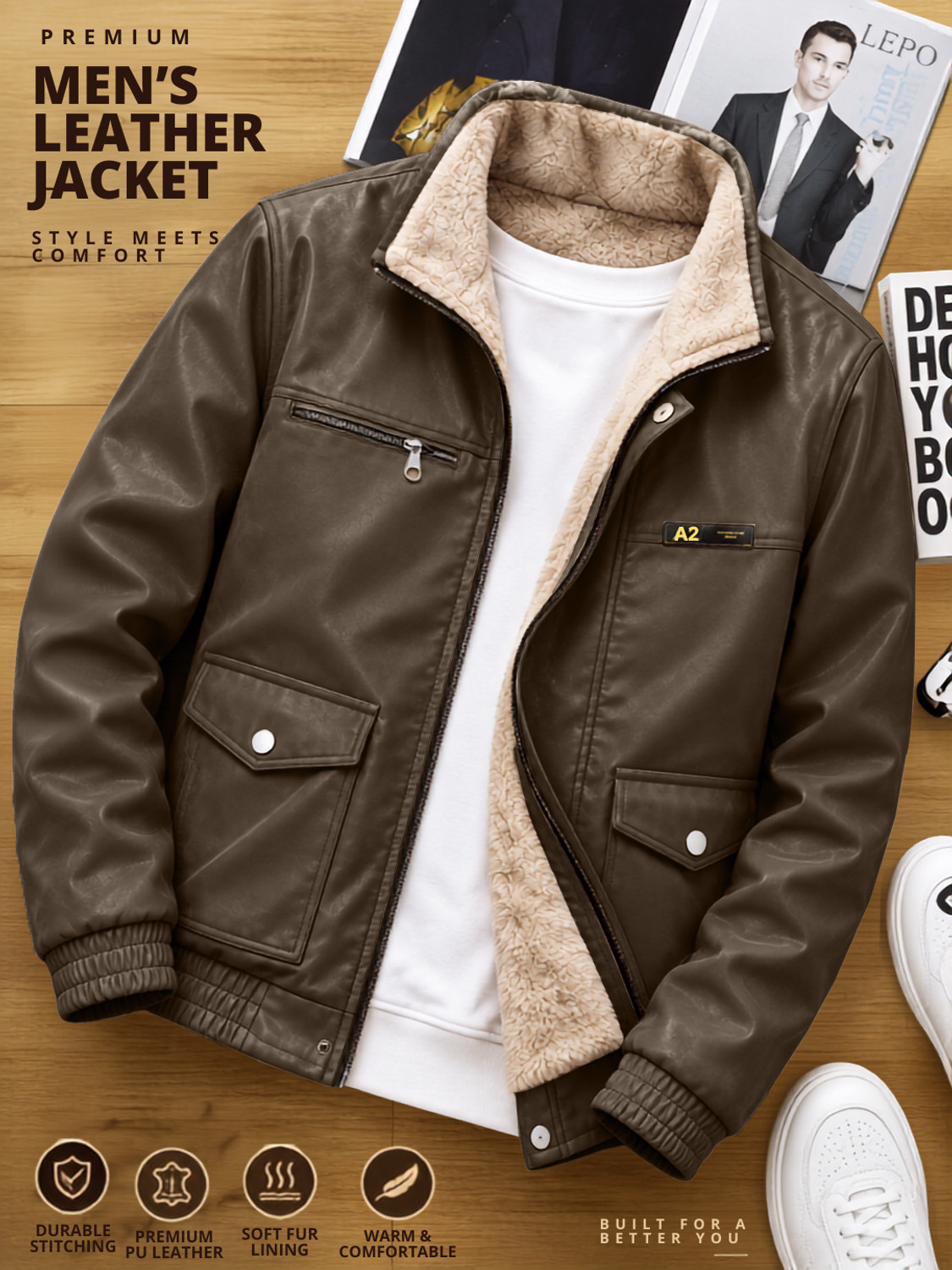 Image of Plus91 Full Sleeve Solid Men Jacket