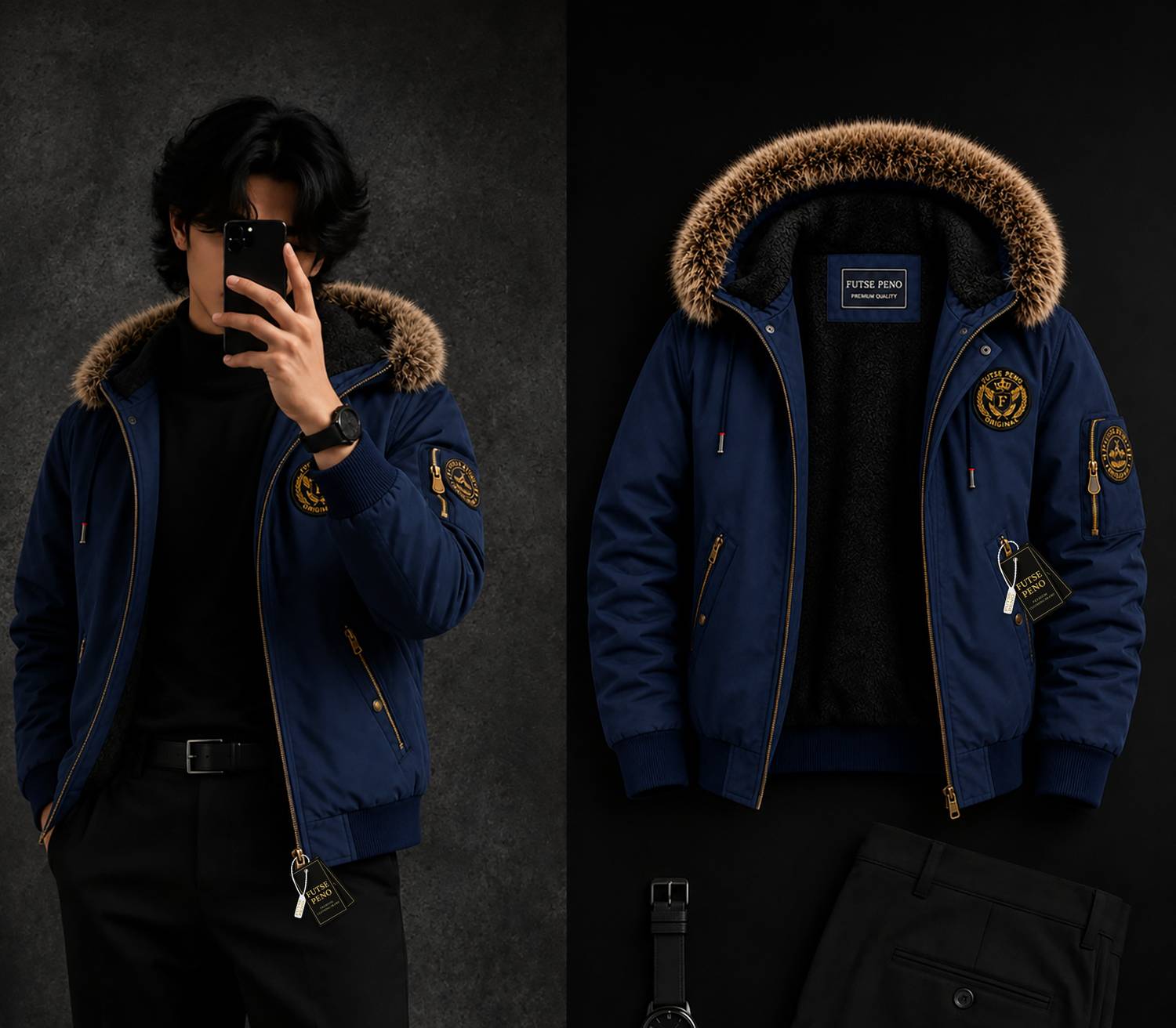 FUTSE PENO Full Sleeve Printed Men Jacket - Image 1