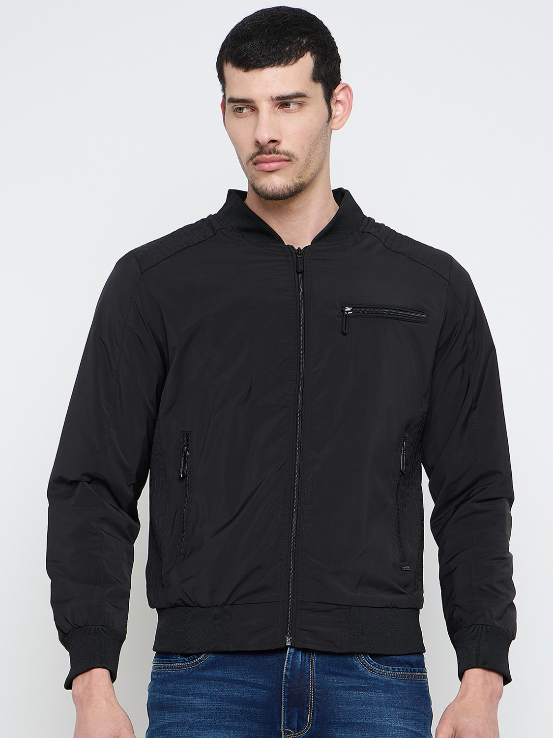 Image of DUKE Men Solid Bomber Jacket