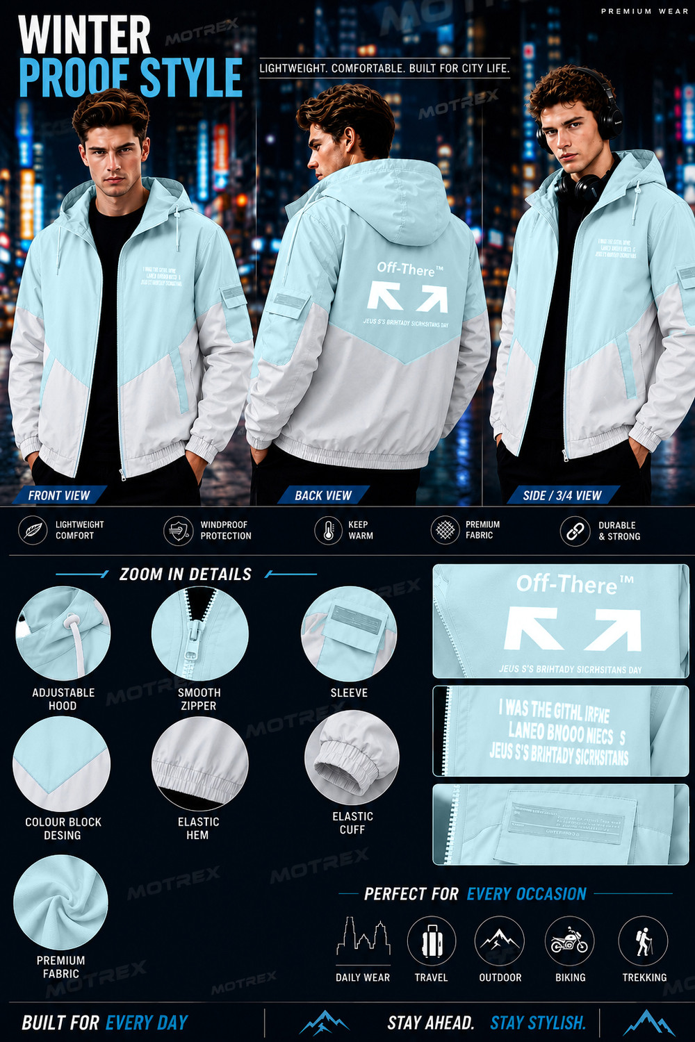 Image of MOTREX Full Sleeve Colorblock Men Jacket
