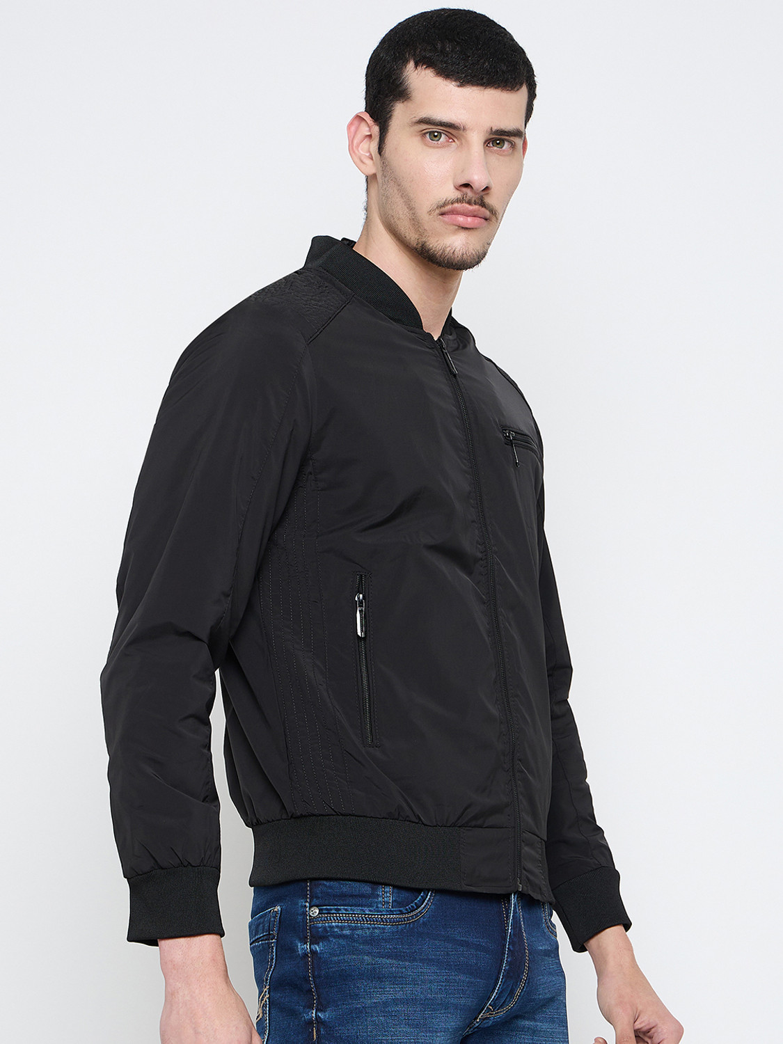 Image of DUKE Men Solid Bomber Jacket