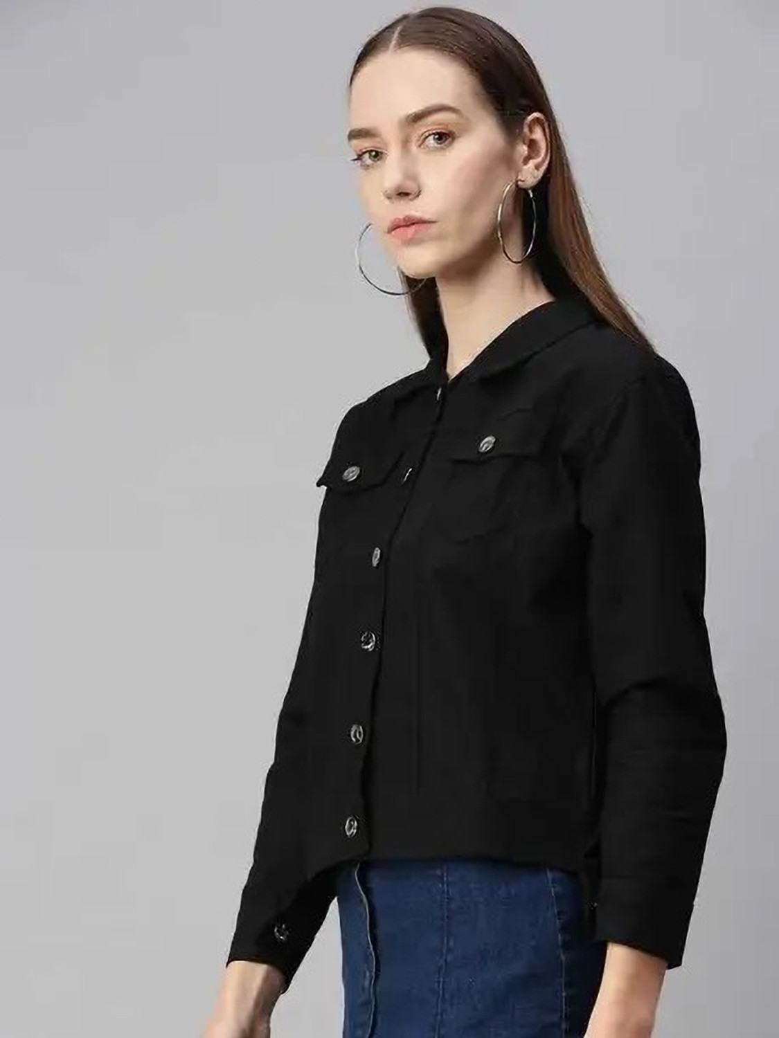 Image of ATLY 3 /4th Sleeve Solid Girls Jacket