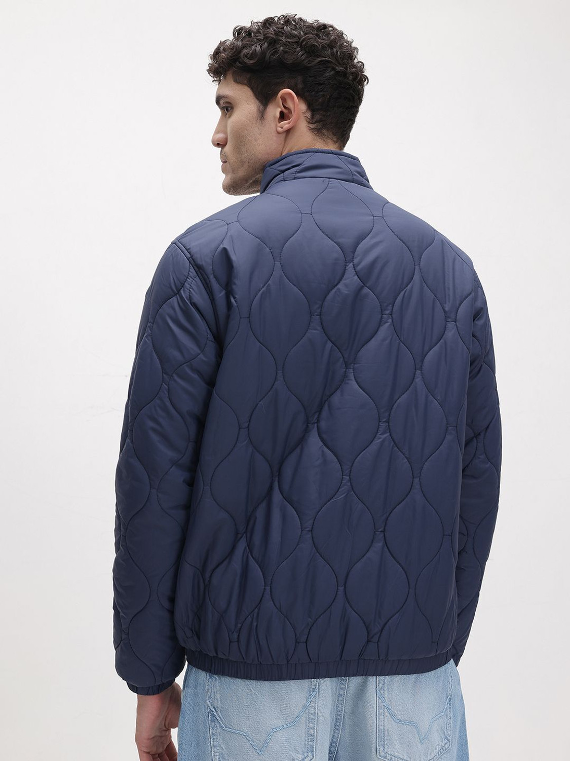 Image of Roadster Men Solid Quilted Jacket