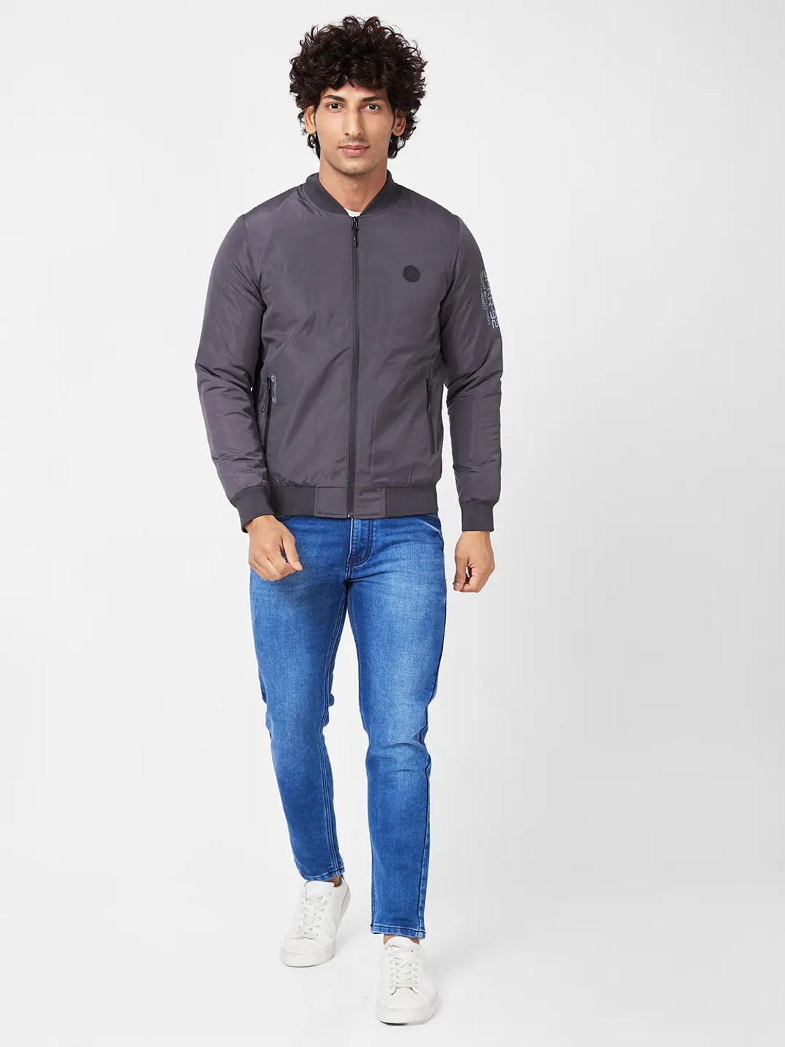 Image of Spykar Full Sleeve Solid Men Jacket